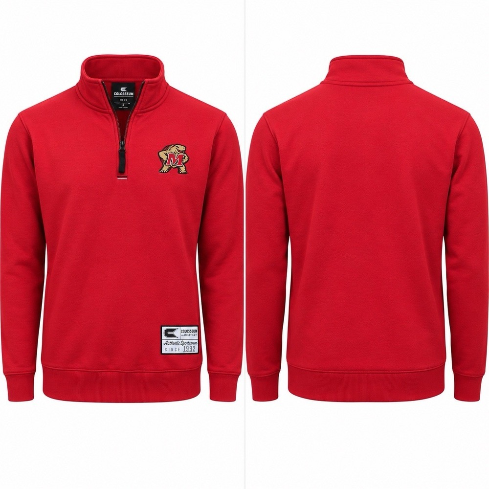 NEW Colosseum Maryland Terrapins Men’s Small Red 1/4 Zip Pullover NCAA Terps